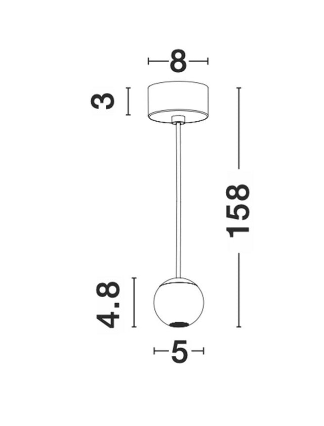 NOCCI White Aluminium White Fabric Wire LED 4.5 Watt 230 Volt 220Lm 3000K IP20 D: 5 H: 158 cm