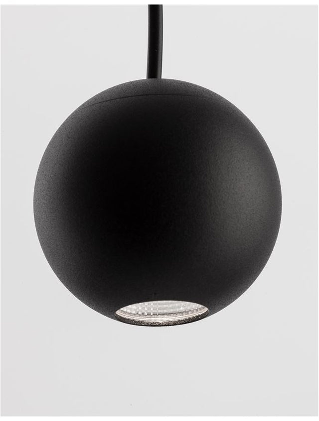 NOCCI Black Aluminium Black Fabric Wire LED 4.5 Watt 230 Volt 220Lm 3000K IP20 D: 5 H: 158 cm