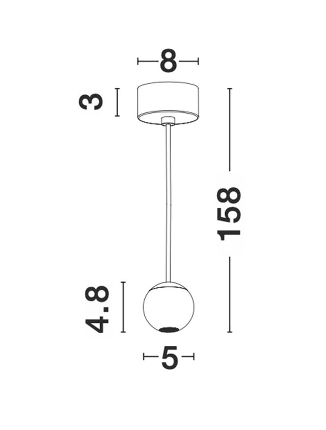 NOCCI Black Aluminium Black Fabric Wire LED 4.5 Watt 230 Volt 220Lm 3000K IP20 D: 5 H: 158 cm