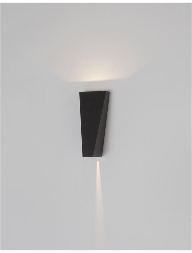 VEIRO Anthracite Die-Casting Aluminium & Clear Glass LED 6 Watt 440Lm 3000K CRI>80 200-240 Volt Light Up & Down Beam Angle 40° IP65 L: 9 W: 9.3 H: 20.5 cm