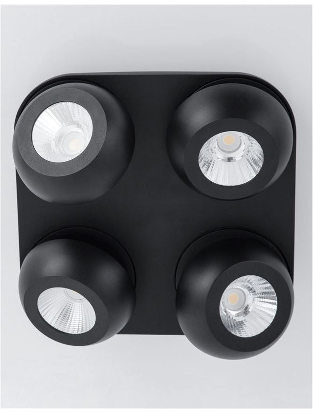 GON Sandy Black Aluminium LED 4x5 Watt 230 Volt 1600Lm 3000K IP20 L: 25 W: 25 H: 9 cm