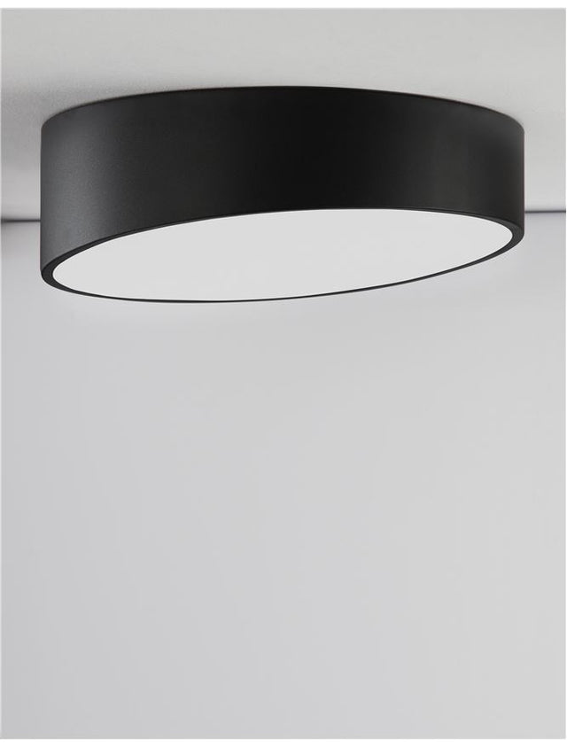 MAGGIO Sandy Black Aluminium Matt White Acrylic Diffuser LED 60 Watt 230 Volt 4280Lm 3000K IP20 D: 50 H: 12 cm