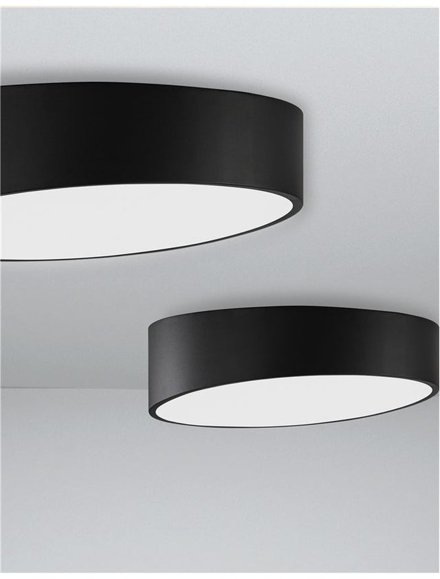 MAGGIO Sandy Black Aluminium Matt White Acrylic Diffuser LED 60 Watt 230 Volt 4280Lm 3000K IP20 D: 50 H: 12 cm