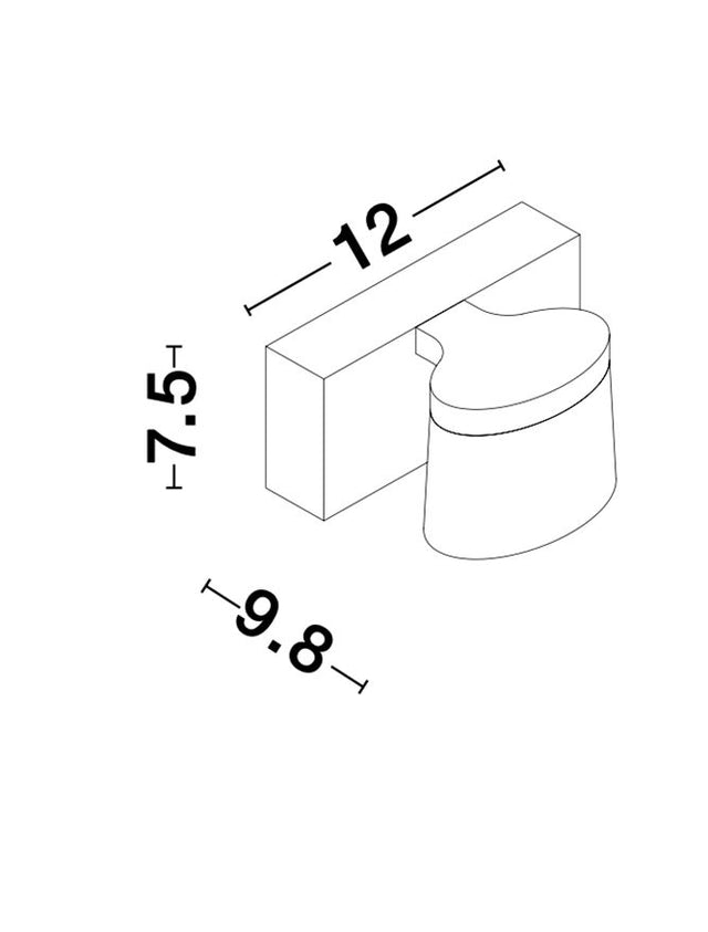 SABIA Chrome Aluminum& Acrylic LED 5 Watt 220-240 Volt 513Lm 3000K IP44 L: 12 W: 9.8 H: 7.5cm
