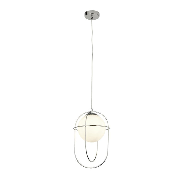AXIS 1LT PENDANT - CHROME WITH MATT OPAL GLASS BALL