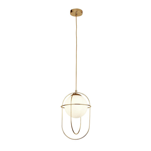 AXIS 1LT PENDANT - POLISHED BRASS WITH MATT OPAL GLASS BALL