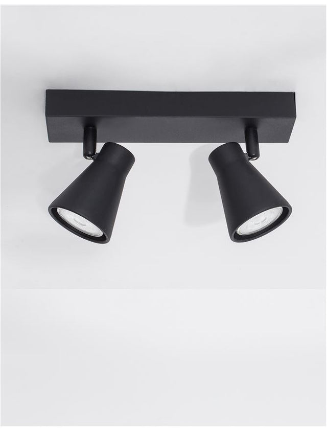 DUBLIN Sandy Black Metal LED GU10 2x10 Watt 230 Volt IP20 Bulb Excluded L: 24.5 W: 5.5 H: 15 cm