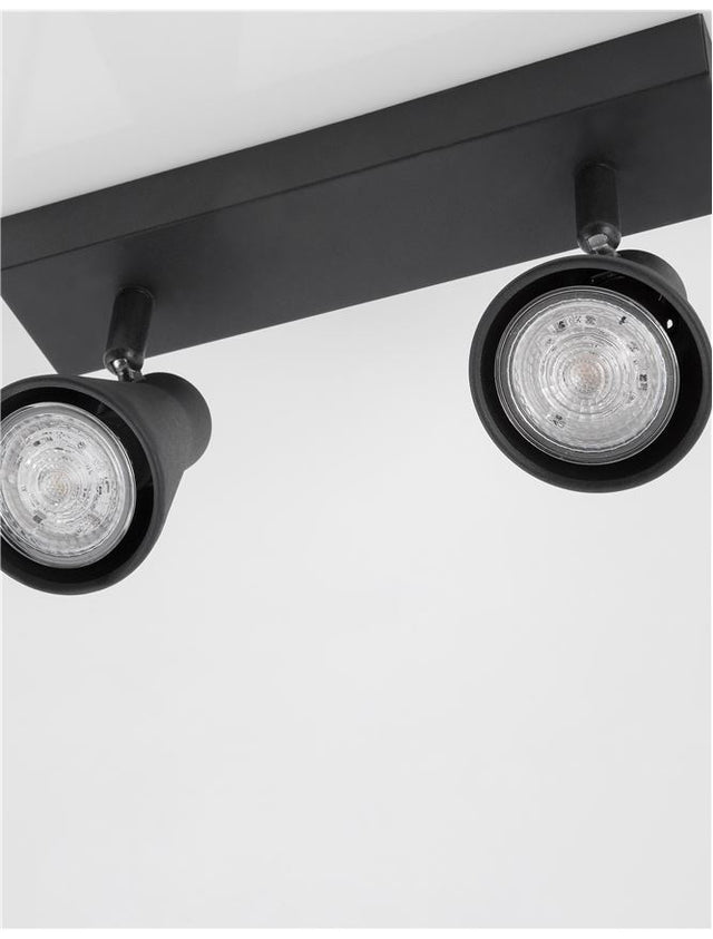 DUBLIN Sandy Black Metal LED GU10 2x10 Watt 230 Volt IP20 Bulb Excluded L: 24.5 W: 5.5 H: 15 cm