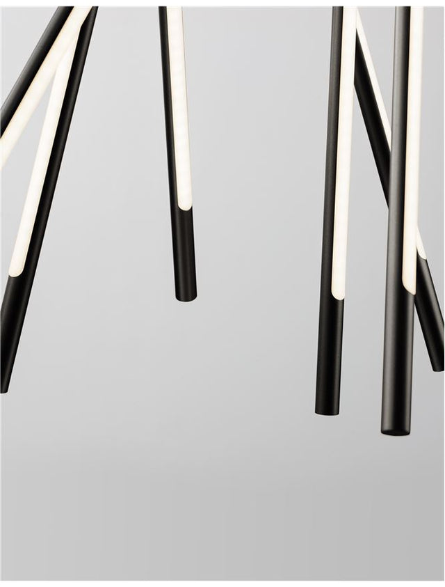 RACCIO Black Metal & Acrylic LED 56 Watt 230 Volt 4200Lm 3000K IP20 D: 85 H: 120 cm Included Remote Control