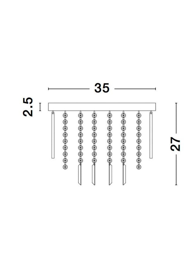 NUNZIA Chrome Metal Glass & K9 Crystal LED G9 6x5 Watt 230 Volt IP20 Bulb Excluded D: 35 H: 27 cm