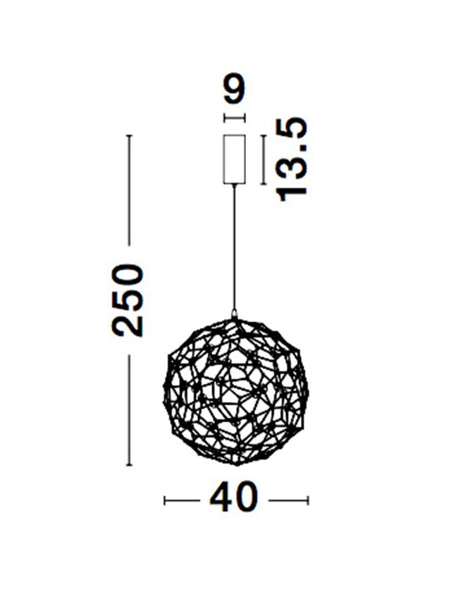 SOLE Gold Metal LED 21.6 Watt 230 Volt 2520Lm 3000K IP20 D: 40 H: 250 cm
