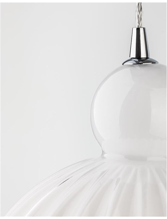 ODELL Chrome Aluminium Opal Glass LED E27 1x12 Watt 230 Volt IP20 Bulb Excluded D: 28 H1: 35.9 H2: 120 cm