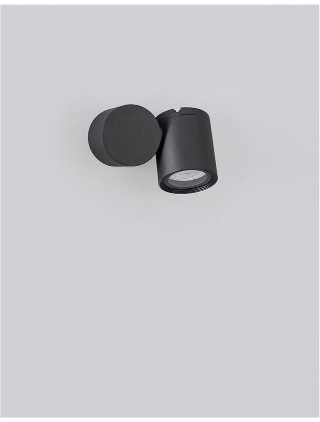 FOCUS Black Aluminium & Glass Diffuser GU10 1x35 Watt D: 6 W: 11.5 H: 9.5 cm IP54