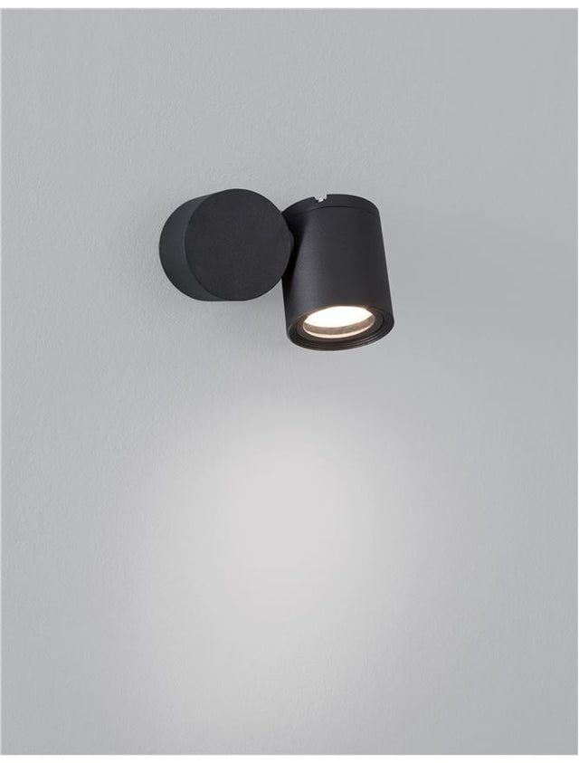 FOCUS Black Aluminium & Glass Diffuser GU10 1x35 Watt D: 6 W: 11.5 H: 9.5 cm IP54