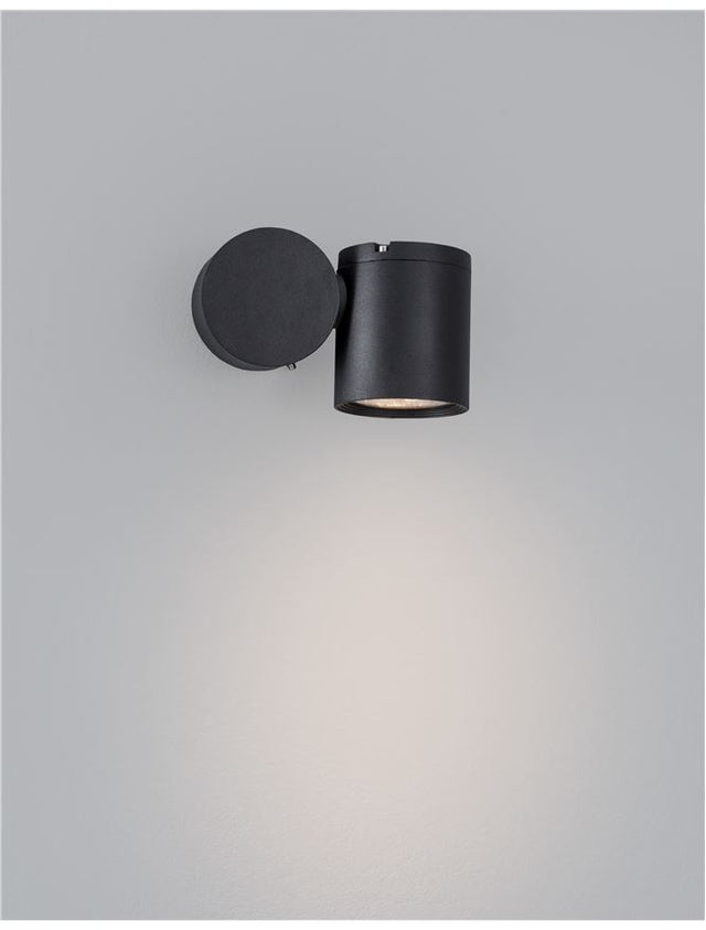 FOCUS Black Aluminium & Glass Diffuser GU10 1x35 Watt D: 6 W: 11.5 H: 9.5 cm IP54