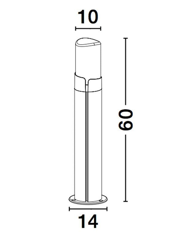 PYRO Dark Gray Aluminium White Acrylic LED E27 1x12 Watt 220-240 Volt IP54
Bulb Excluded D: 10 H: 60 cm