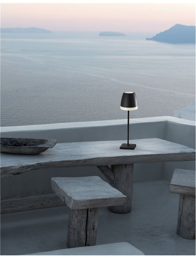 COLT Sandy Black Die-Casting Aluminium & Acrylic LED 1 Watt 104Lm 3000K IP44 Beam Angle 62° 200-240 Volt Touch Lamp / Battery / USB Wire D: 11 W: 11 H: 38 cm