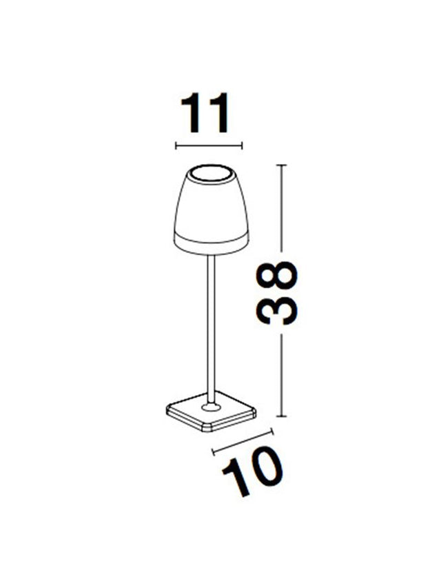 COLT Sandy White Die-Casting Aluminium & Acrylic LED 1 Watt 104Lm 3000K IP44 Beam Angle 62° 200-240 Volt Touch Lamp / Battery / USB Wire D: 11 W: 11 H: 38 cm