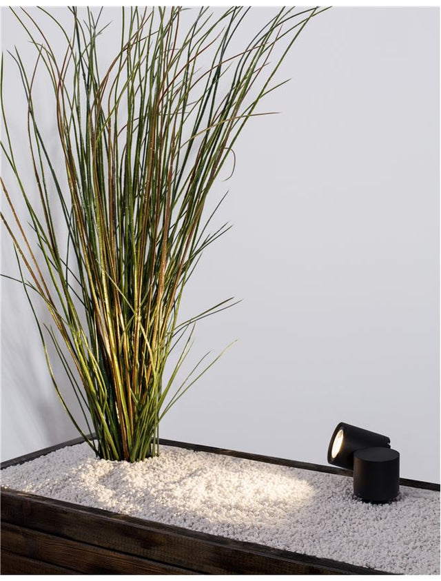 FOCUS Black Aluminium Glass Diffuser LED GU10 1x7 Watt 100-240 Volt IP54 Bulb Excluded D: 6.8 W: 13.8 H: 27 cm