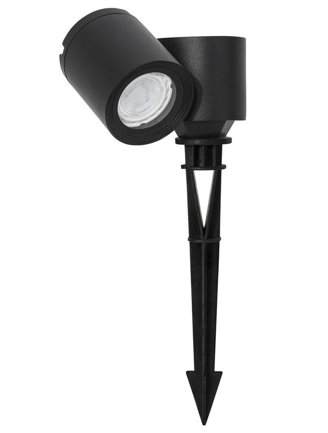FOCUS Black Aluminium Glass Diffuser LED GU10 1x7 Watt 100-240 Volt IP54 Bulb Excluded D: 6.8 W: 13.8 H: 27 cm