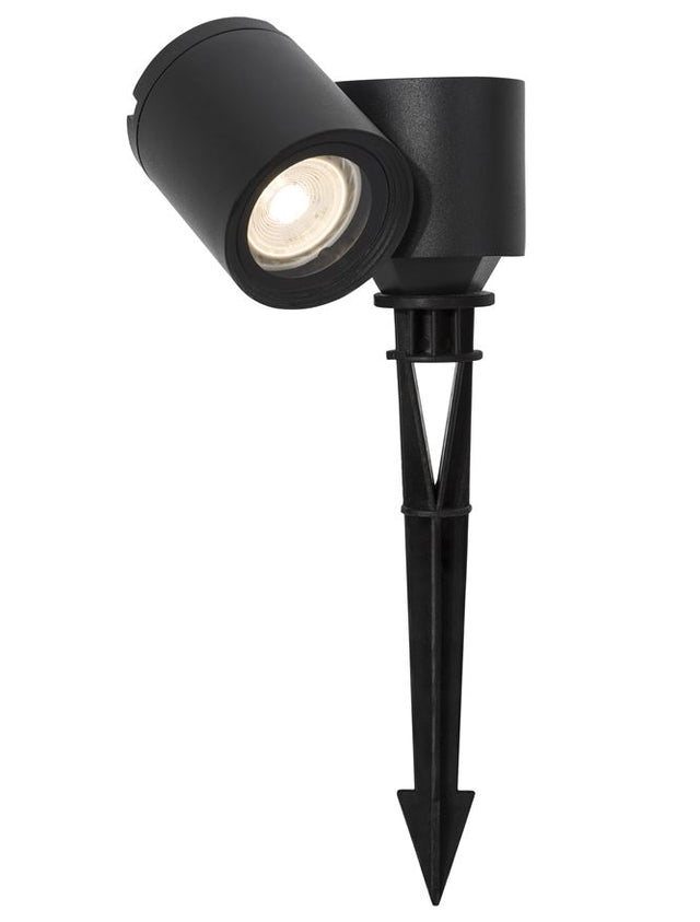 FOCUS Black Aluminium Glass Diffuser LED GU10 1x7 Watt 100-240 Volt IP54 Bulb Excluded D: 6.8 W: 13.8 H: 27 cm