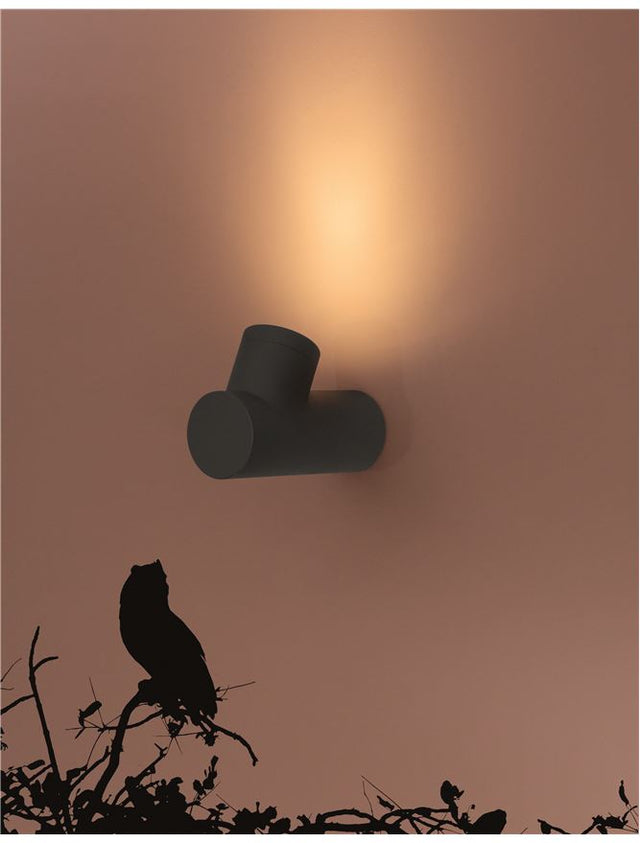 RAMO Dark Gray Aluminium Glass Diffuser LED GU10 1x7 Watt 220-240 Volt IP65 Bulb Excluded D: 8 W: 20 H: 14.6 cm