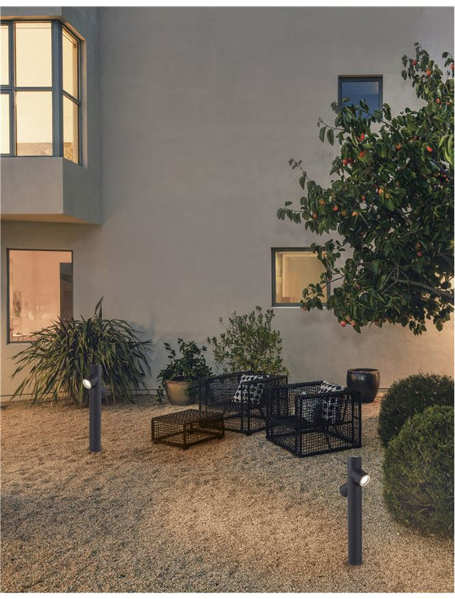 RAMO Dark Gray Aluminium Glass Diffuser LED GU10 2x7 Watt 220-240 Volt IP65 Bulb Excluded D: 8 W: 21 H: 60 cm