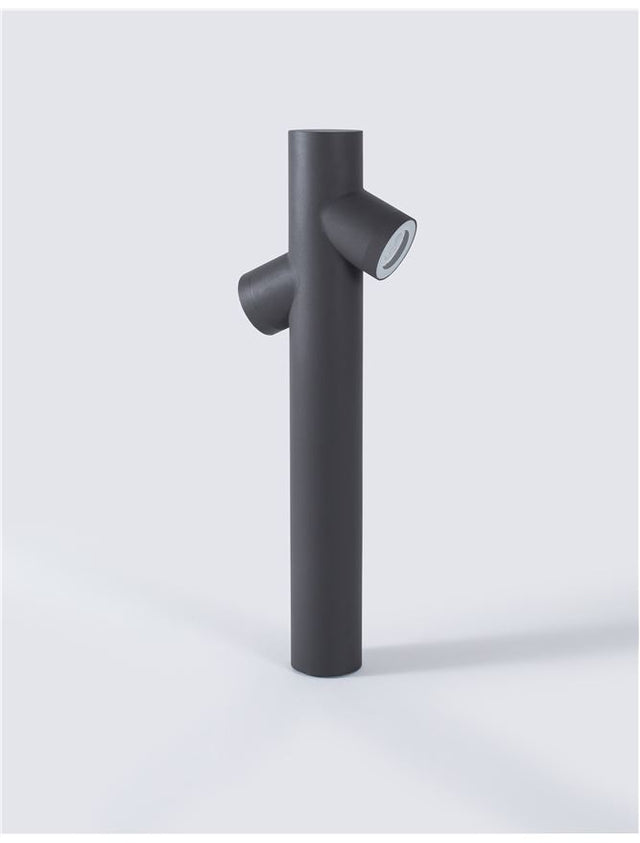 RAMO Dark Gray Aluminium Glass Diffuser LED GU10 2x7 Watt 220-240 Volt IP65 Bulb Excluded D: 8 W: 21 H: 60 cm