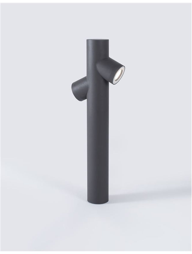 RAMO Dark Gray Aluminium Glass Diffuser LED GU10 2x7 Watt 220-240 Volt IP65 Bulb Excluded D: 8 W: 21 H: 60 cm