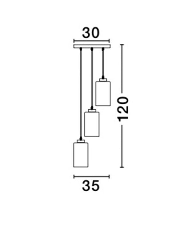 BLAKE Smoke Glass Chrome Aluminium LED E27 3x12 Watt 230 Volt IP20 Bulb Excluded D: 35 H: 120 cm