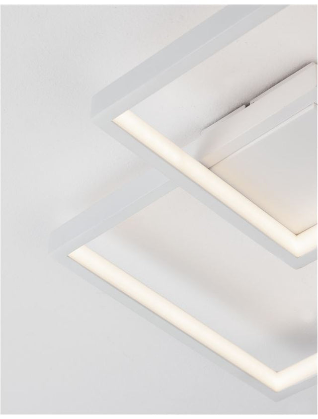 PORTO Sandy White Steel Aluminium & Acrylic LED 19 Watt 230 Volt 1342Lm 3000K IP20 L: 32 W: 32 H: 6 cm