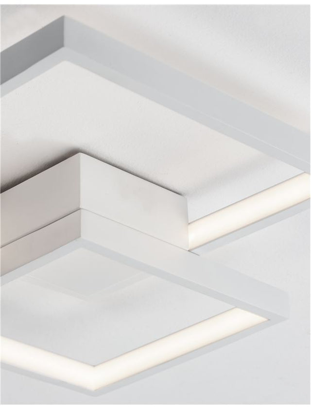 PORTO Sandy White Steel Aluminium & Acrylic LED 19 Watt 230 Volt 1342Lm 3000K IP20 L: 32 W: 32 H: 6 cm