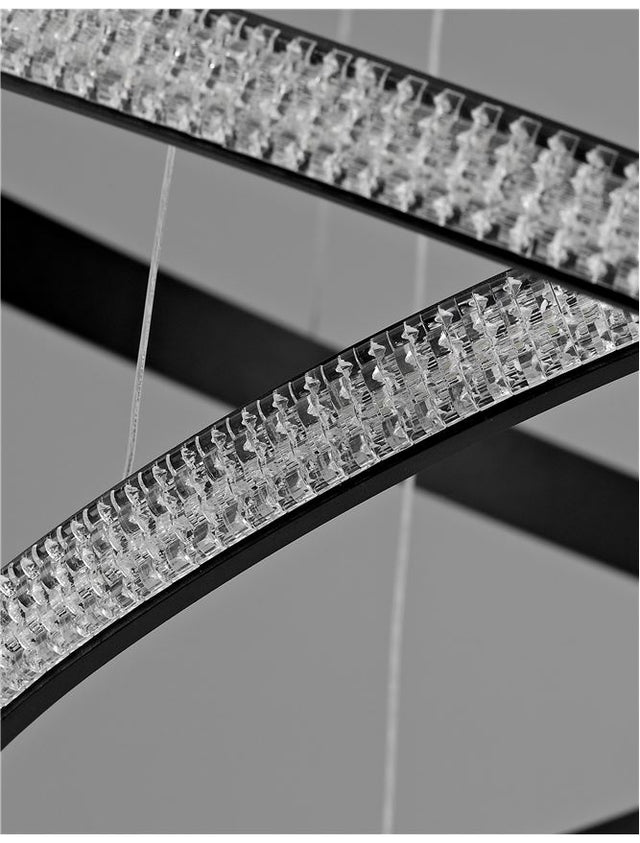 NAGER Dimmable Sandy Black Aluminium & Acrylic LED 45 Watt 230 Volt 2737Lm 3000K IP20 D1: 67 D2: 47.5 H: 120 cm