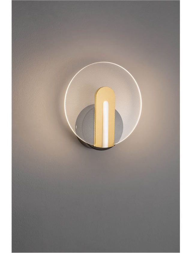 GENTI Black & G old Aluminium & Acrylic LED 1x7 Watt 230 Volt 596Lm 3000K IP20 D: 20 W:11.5 H: 11 cm