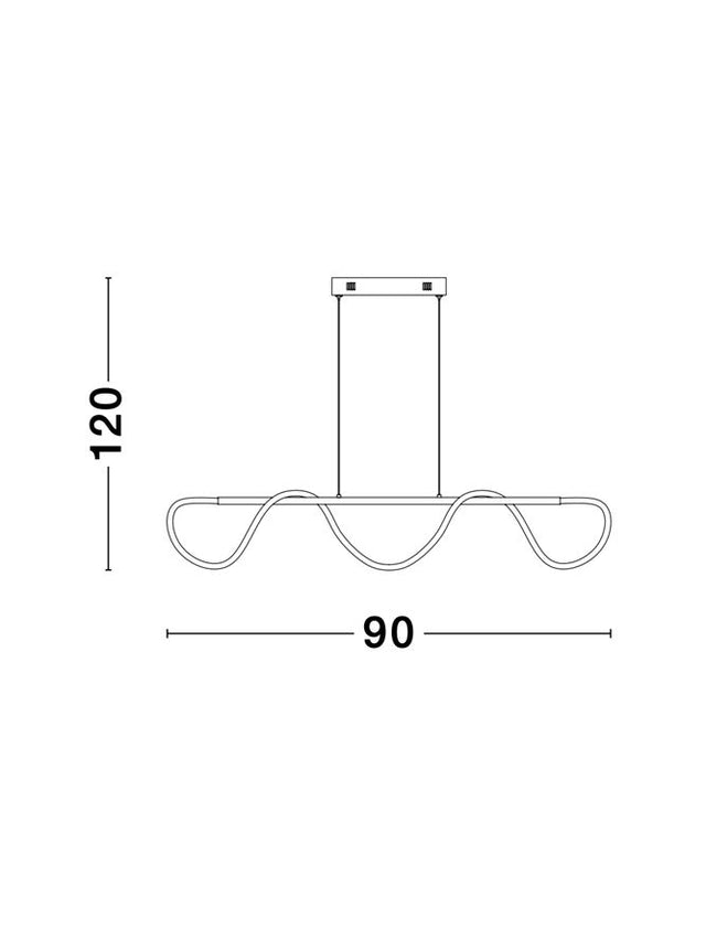 TIRIAC Gold Aluminium & Acrylic LED 29 Watt 230 Volt 3145Lm 3000K IP20 L: 90 W: 20 H: 120 cm
