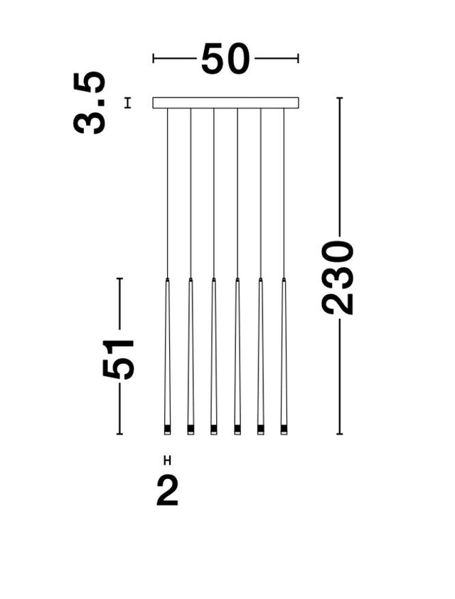 GIONO Sandy Black Aluminium
& Acrylic
LED 29 Watt 230 Volt
3434Lm 3000K IP20
D: 50 H1: 51 H2: 230 cm Adjustable Height