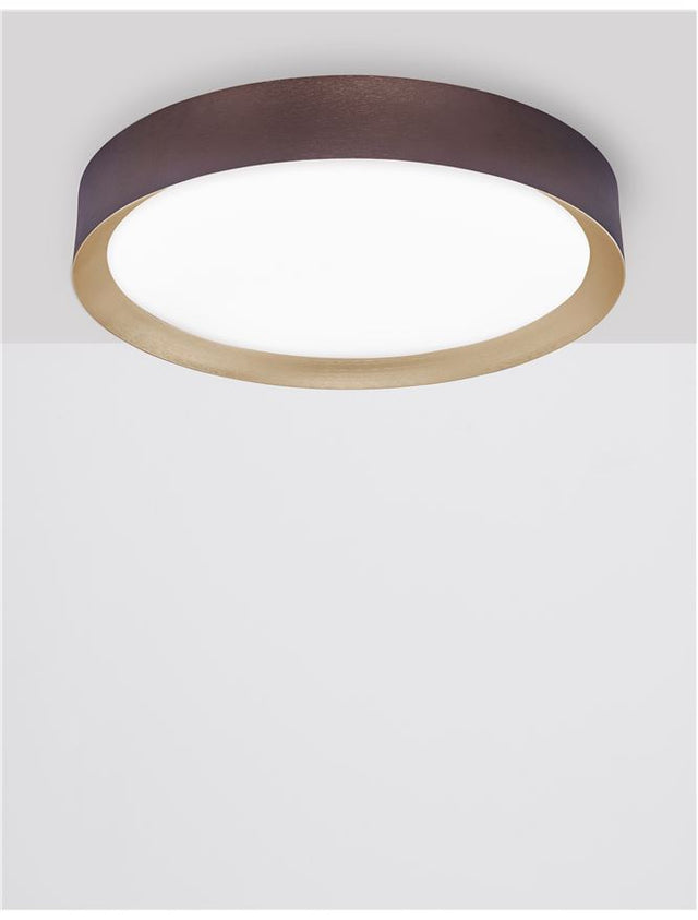 LUTON Coffee Brown Aluminium Matt White Acrylic Diffuser LED 47 Watt 230 Volt 3525Lm 3000K IP20 D: 55 H: 8.5 cm