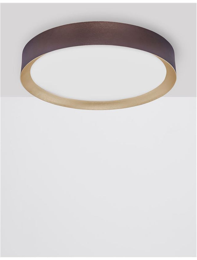 LUTON Coffee Brown Aluminium Matt White Acrylic Diffuser LED 47 Watt 230 Volt 3525Lm 3000K IP20 D: 55 H: 8.5 cm