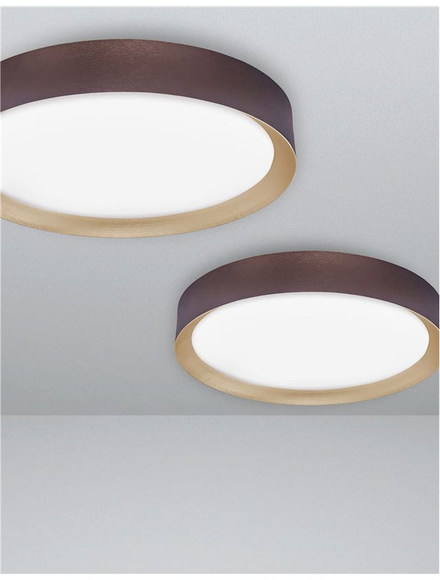 LUTON Coffee Brown Aluminium Matt White Acrylic Diffuser LED 47 Watt 230 Volt 3525Lm 3000K IP20 D: 55 H: 8.5 cm