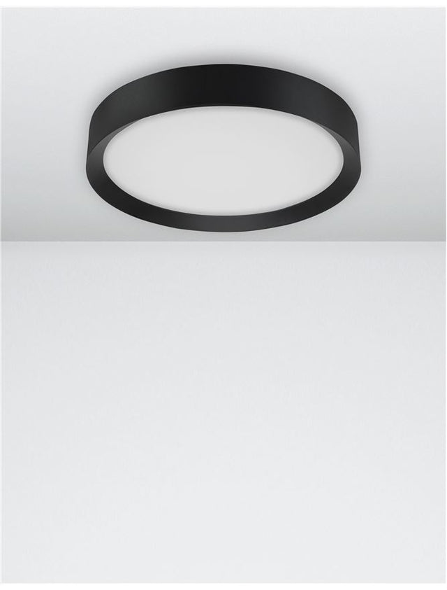 LUTON Sandy Black Aluminium Matt White Acrylic Diffuser LED 47 Watt 230 Volt 3525Lm 3000K IP20 D: 55 H: 8.5 cm