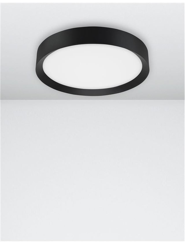 LUTON Sandy Black Aluminium Matt White Acrylic Diffuser LED 47 Watt 230 Volt 3525Lm 3000K IP20 D: 55 H: 8.5 cm