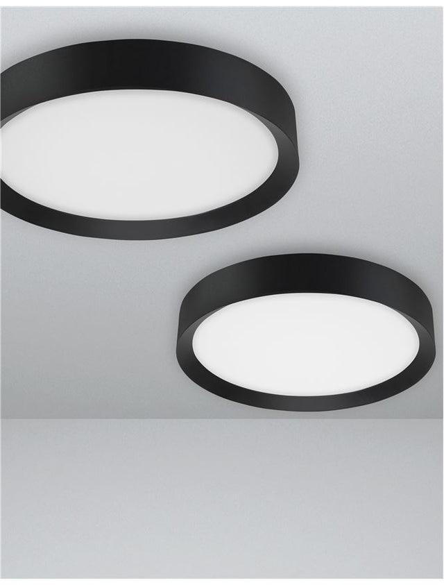 LUTON Sandy Black Aluminium Matt White Acrylic Diffuser LED 47 Watt 230 Volt 3525Lm 3000K IP20 D: 55 H: 8.5 cm