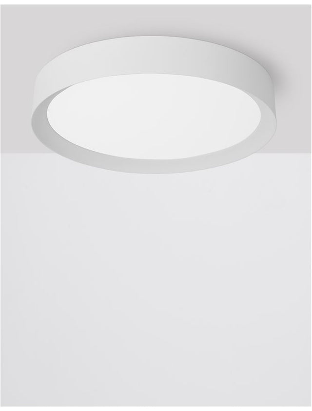 LUTON Sandy White Aluminium Matt White Acrylic Diffuser LED 47 Watt 230 Volt 3525Lm 3000K IP20 D: 55 H: 8.5 cm