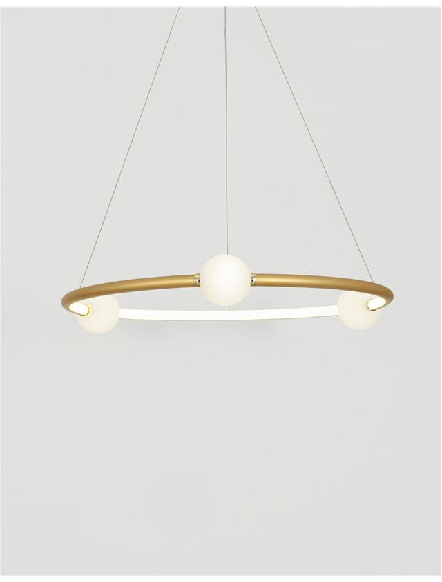CELIA Dimmable Satin Gold Aluminium Opal Glass LED 36 Watt 230 Volt 2036Lm 3000K IP20 D: 64 W: 64 H: 120 cm