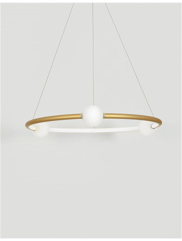 CELIA Dimmable Satin Gold Aluminium Opal Glass LED 36 Watt 230 Volt 2036Lm 3000K IP20 D: 64 W: 64 H: 120 cm