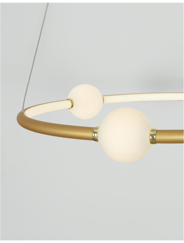 CELIA Dimmable Satin Gold Aluminium Opal Glass LED 36 Watt 230 Volt 2036Lm 3000K IP20 D: 64 W: 64 H: 120 cm