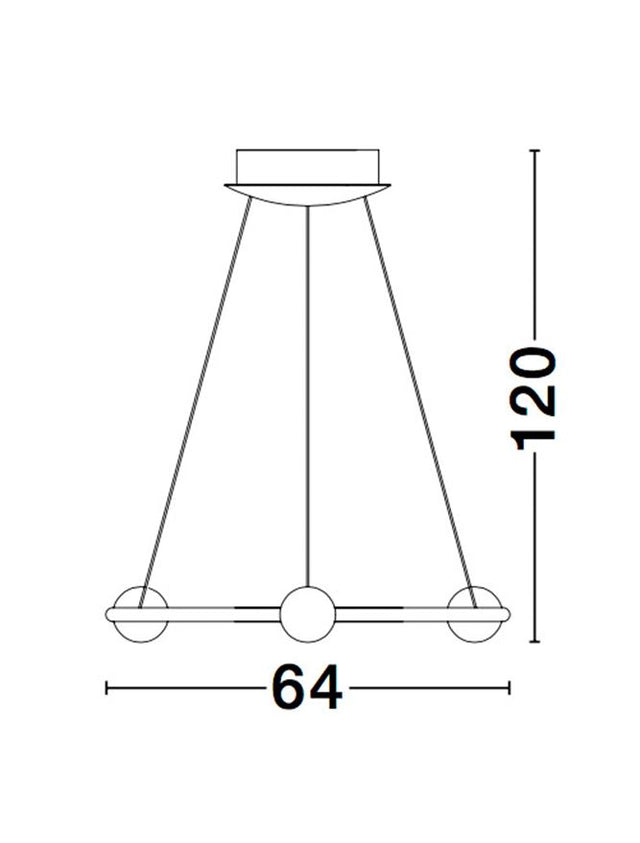CELIA Dimmable Satin Gold Aluminium Opal Glass LED 36 Watt 230 Volt 2036Lm 3000K IP20 D: 64 W: 64 H: 120 cm