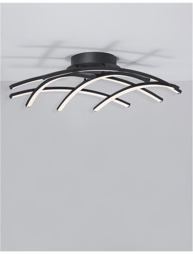 NARVI DimmableSandy Black Aluminium& Acrylic LED 36 Watt 230 Volt1800Lm 3000K IP20D : 59 W: 59 H: 15 cm
