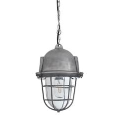 Industville Vintage Industrial Heavy Cast Bulkhead Cage Pendant - 11 inch