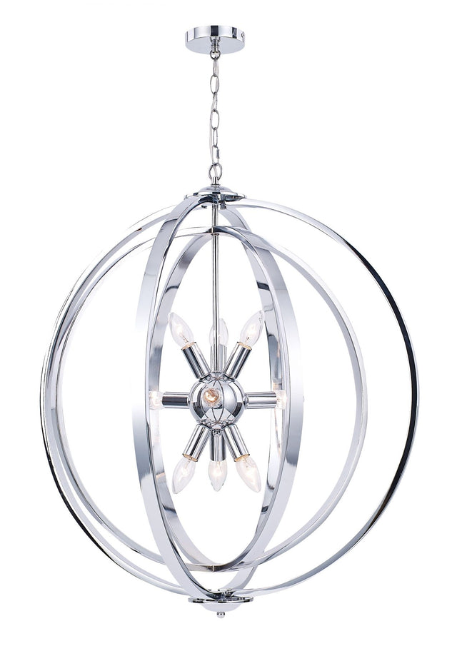 Atlas 9 Light Pendant Polished Chrome